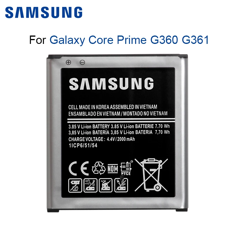 Samsung телефон батарея EB-BG360BBE 2000 мАч для samsung Galaxy Core Prime G360 G361 G360V G3608 G360H батареи