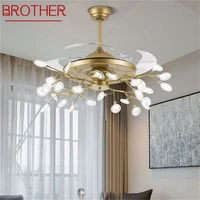brother new ceiling fan light invisible lamp with remote control modern retro branch led for home restaurant