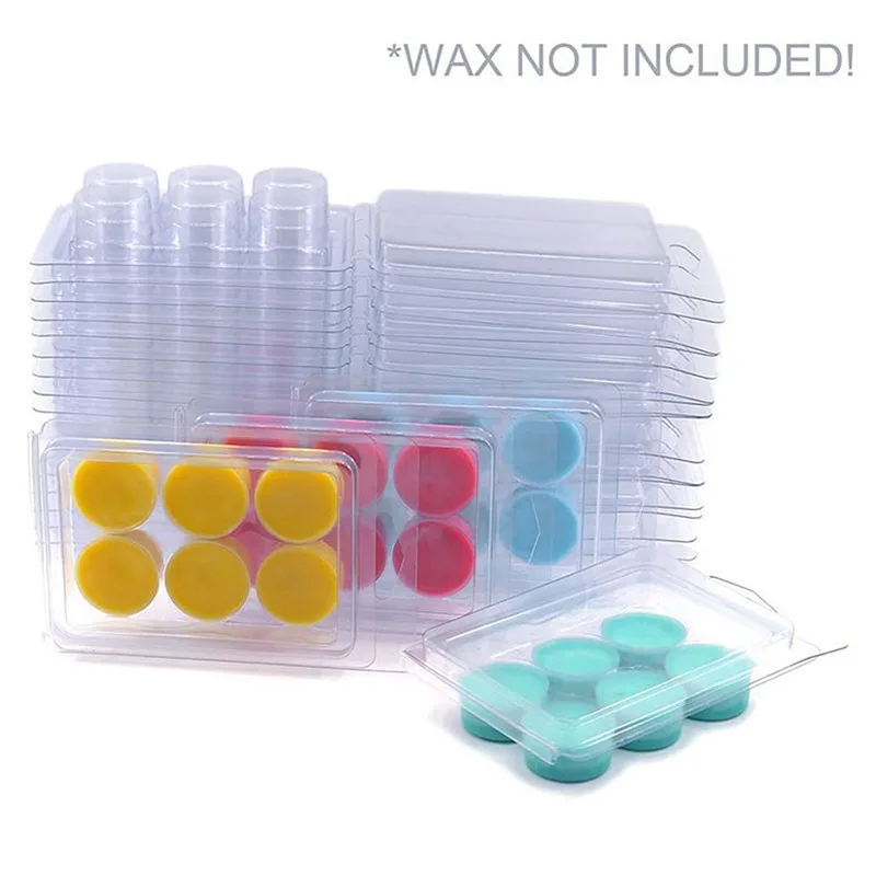 

10 Packs Plastic Cube Tray Wax Melt Mold Round Square For Soap Candle Making Mould DIY Aromatherapy Candles Molds Accessories