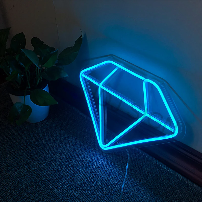 Diamond Custom LED Neon Sign Wall Decor For Home Bedroom Bar Cafe Srore Resraurant Party Decorative Neon Light