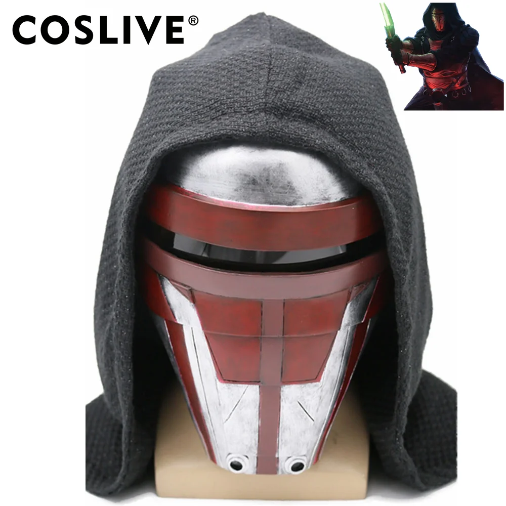 Coslive SW Darth Revan Mask Half Face Adjustable Helmet Cosplay Props Replica Halloween Costume Prop For Adult Resin