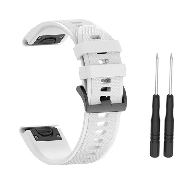 white Для Garmin Fenix 5/5Plus силиконовые для фитнеса сменный Браслет для часов Ремешок фитнес-трекер часы в силиконовом корпусе ремешок для умного браслета - Color: white