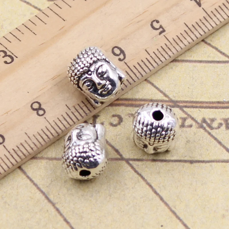 

12pcs Charms Tathagata Bead Buddha Head 11x9x7mm Tibetan Bronze Silver Color Pendants Crafts Making Findings Antique DIY Jewelry