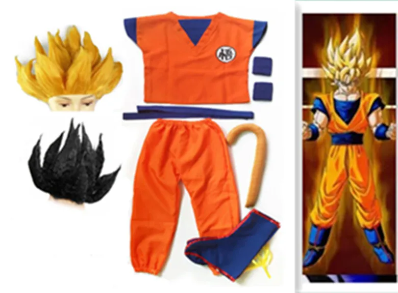 Детские рубашки с изображением Драконий жемчуг Sun Goku Master Roshi Broek Jas/pruik/staart