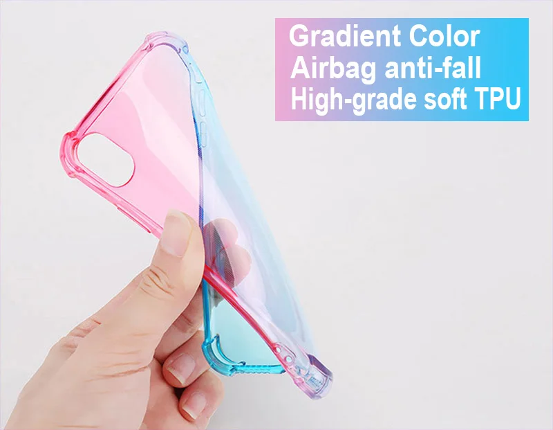 Роскошный прозрачный мягкий чехол для телефона из ТПУ с 4 углами и двойным