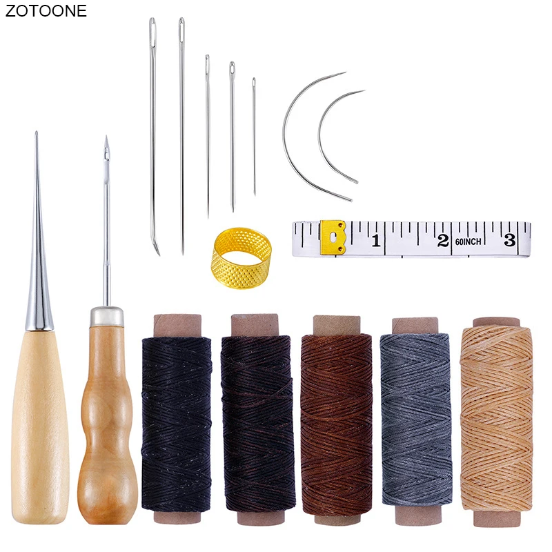 16 шт./компл. набор инструментов ручной работы для с кожей шило наперсток игла