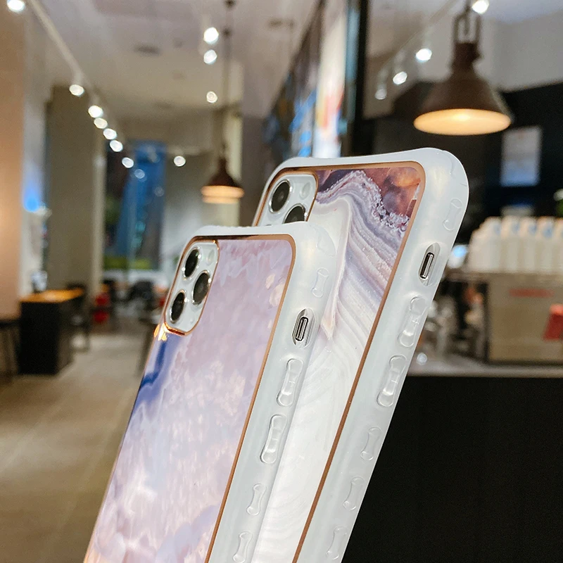 

Iphone 11 11 Pro Max XR X XS Max 6 6s 7 8 Plus Soft IMD bumper marble water texture mobile phone case shockproof back cover