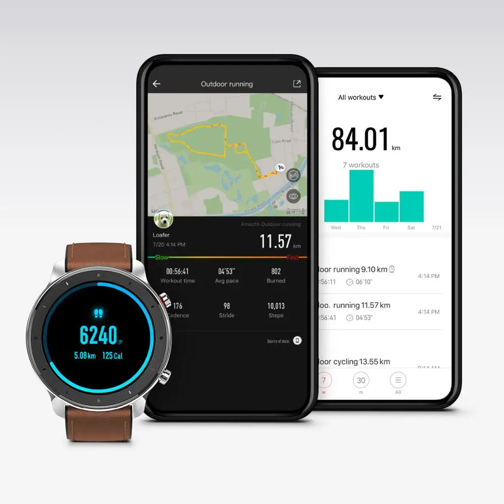 Глобальная версия Amazfit GTR 47 мм Смарт часы с gps 5ATM Водонепроницаемость 24 дня Срок