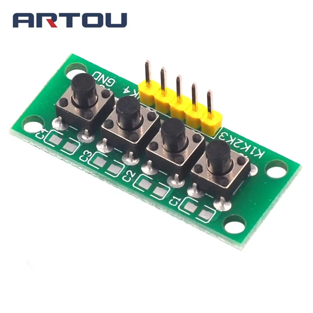 Плата Mcu для Arduino модуль клавиатуры с 5 контактной клавиатурой 1x4 4 клавишной