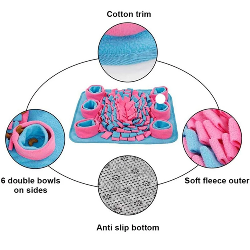 

Pet Dog Snuffle Mat Pet Sniffing Training Blanket Detachable Fleece Pads Dog Mat Relieve Stress Nosework Puzzle Toy Pet Nose Pad