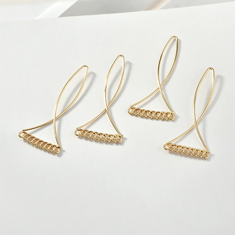 Простые геометрические серьги ручной работы в форме рыбы с медным покрытием 18K |