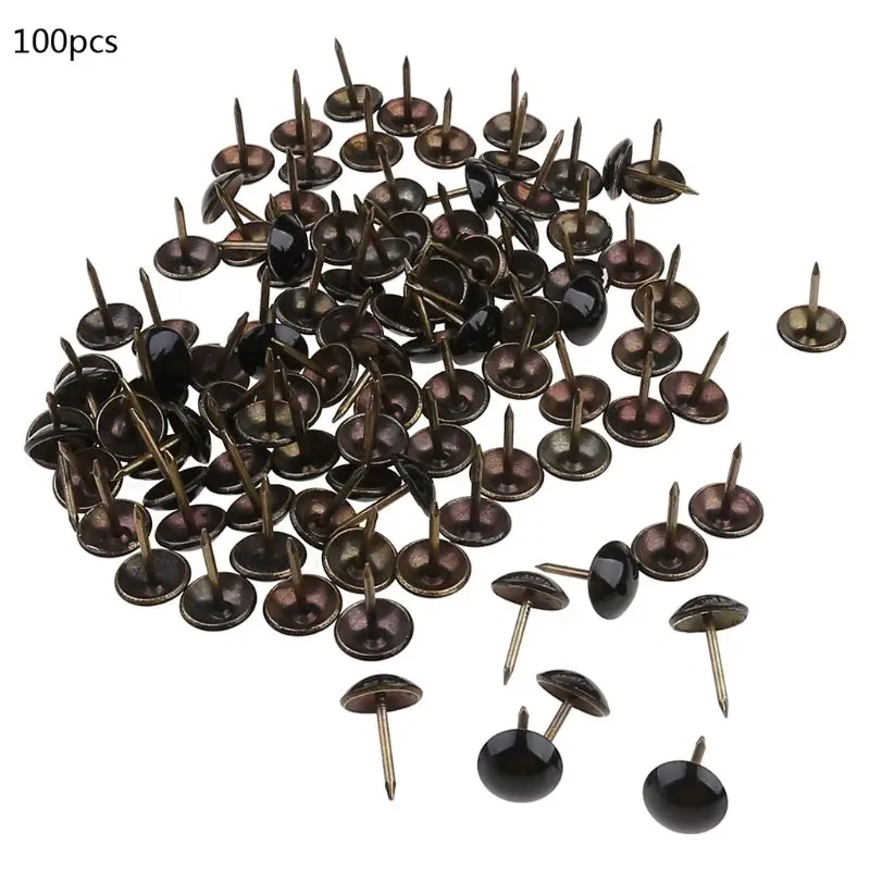 100 шт. антикварные латунные мебельные гвозди штифты фурнитура для декора