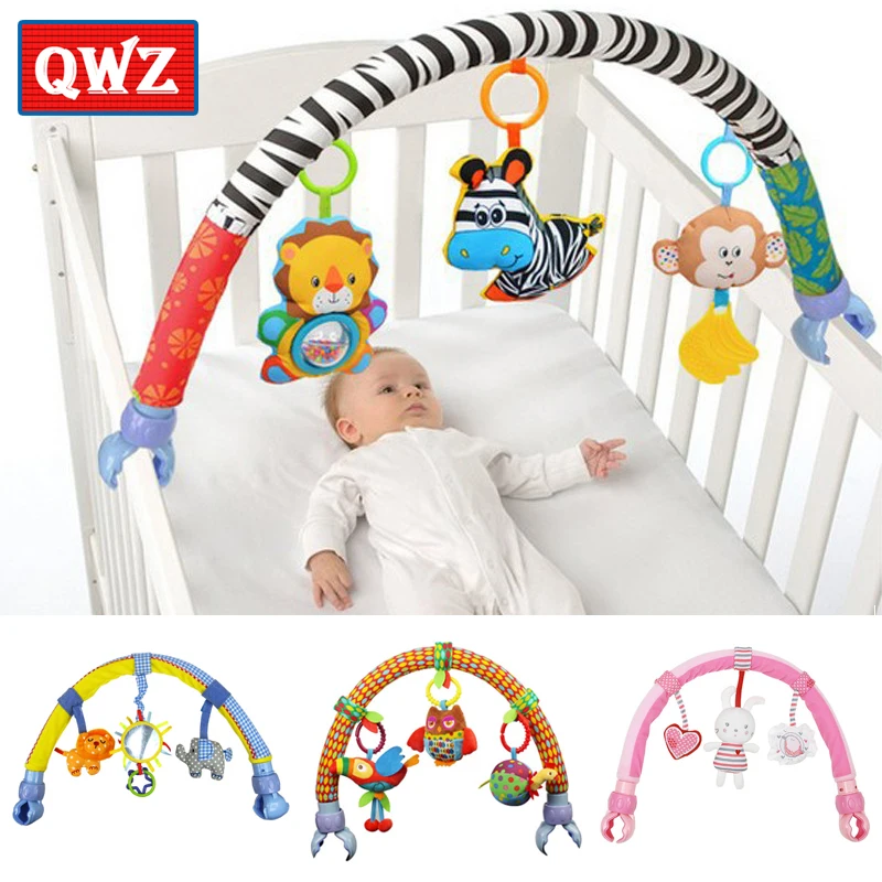 

Подвесные игрушки QWZ, детская кроватка-коляска, детская кроватка, погремушки, сиденье, плюшевая коляска, мобильные подарки, животные, Зебра, ...