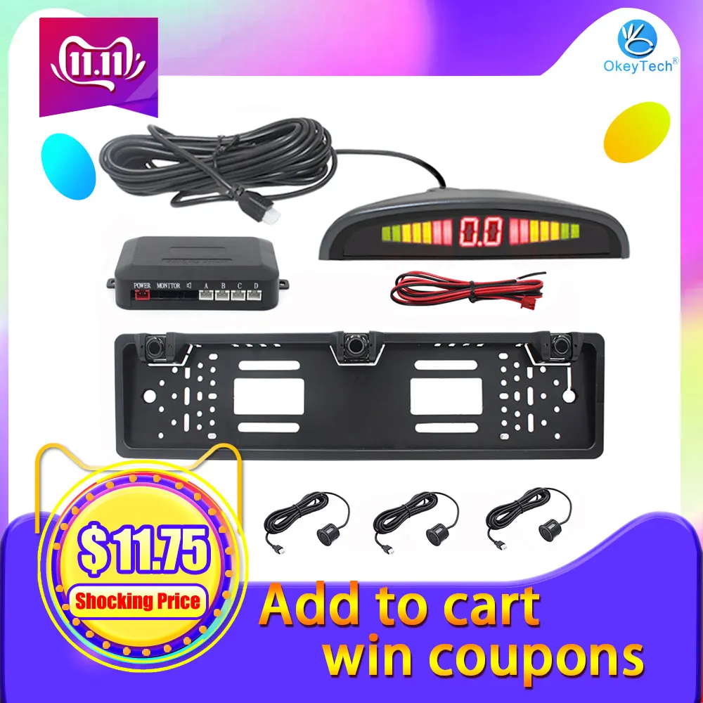 Автомобильный парктроник OkeyTech детектор для заднего хода с датчиками диаметром 19