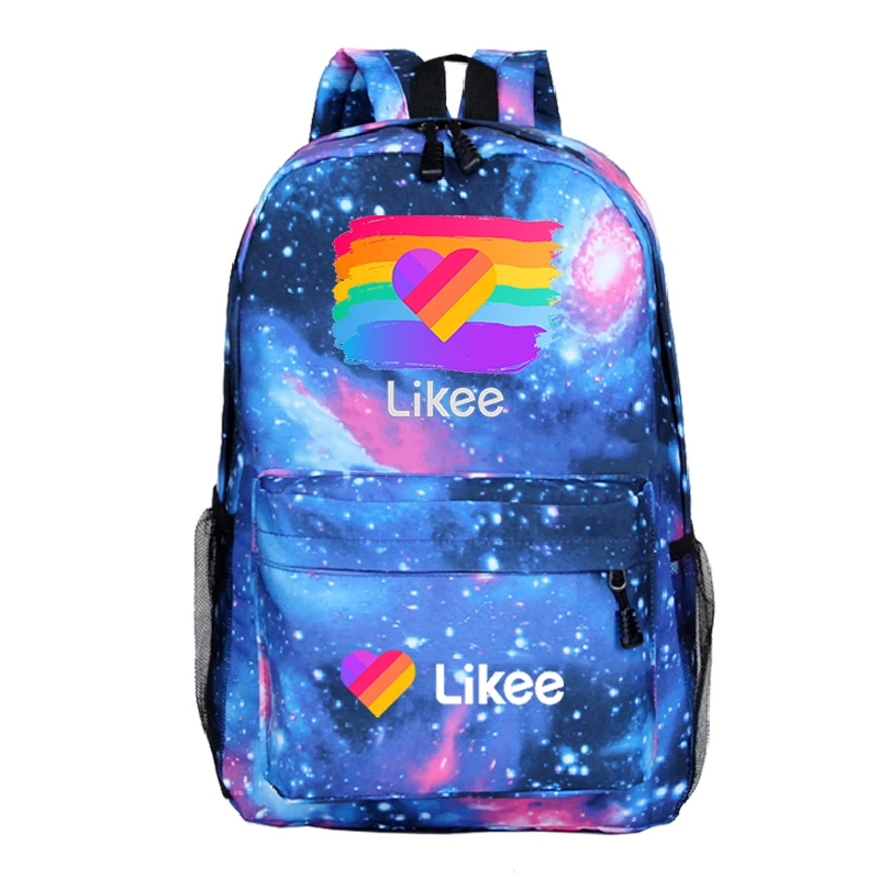 Симпатичный нейлоновый школьный ранец likee с принтом рюкзак модный квадратный из