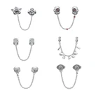 LOVANS925 Стерлинговое Серебро, цепочка безопасности, шарм, бусины, подходят, эссенция, шармы, оригинальный браслет для женщин, DIY, изготовление ювелирных изделий