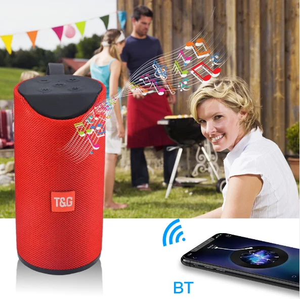 

Outdoor Portable Column Wireless Bluetooth Speaker USB TF FM Radio Music Stereo Subwoofer For PC MP 1200mah battery capacity