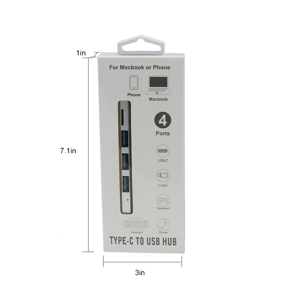USB chyi C HUB 3,0 3 порта с TF кардридером Тип C 3,1 концентратор адаптер для MacBook, Surface Pro 6 Аксессуары