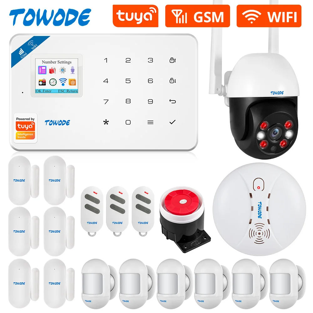 Умная Система сигнализации TOWODE Tuya с Wi-Fi датчиком движения и окошком |