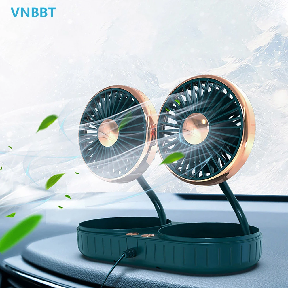 

Dual Head USB Cooling fan Car Dashboard Air Circulator Ventilation fans 3 Speeds Quiet Strong Wind Fan for Office Home Desktop