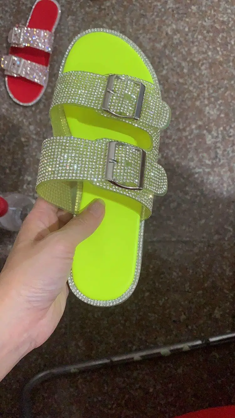 Домашняя прочная обувь Сезон весна-лето Новинка 2020 года Двухслойные стразы