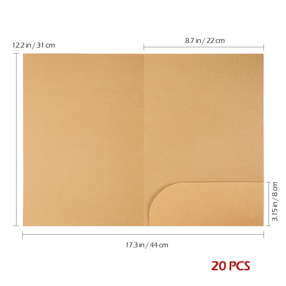 

NUOLUX 20pcs A4 Kraft Paper Presentation Folder Project File Document Folder Office Accessories (Kraft Paper)