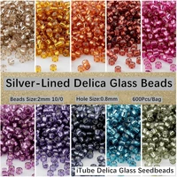 600pcs 2mm silver lined delica glass seedbead 100 round spacer bead for diy jewelry making embroidery women garment accessories