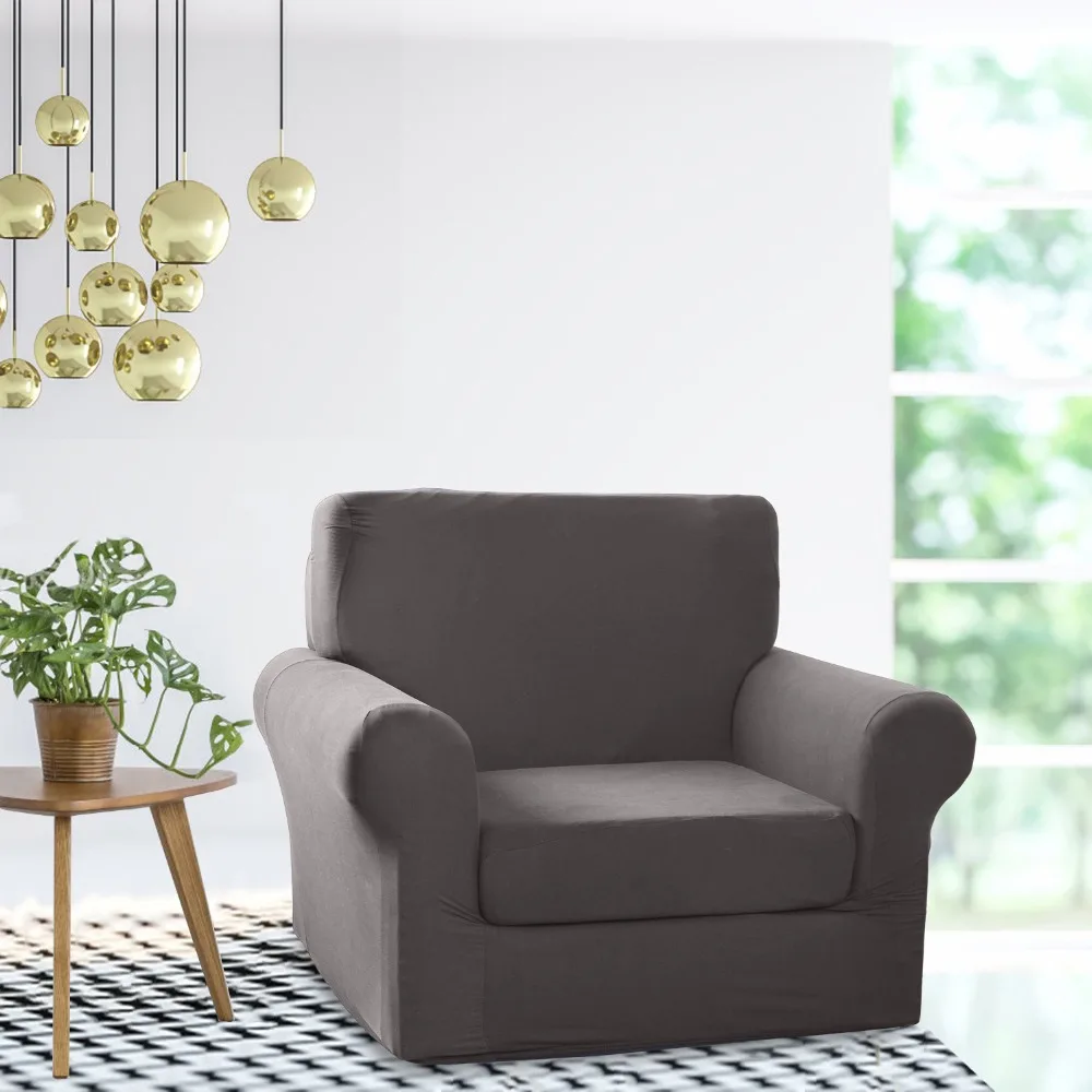 Стрейч диван Slipcover 2-шт. Диван-крышка мебель протектор диване Микро волокно супер мягкий прочный с эластичным дном