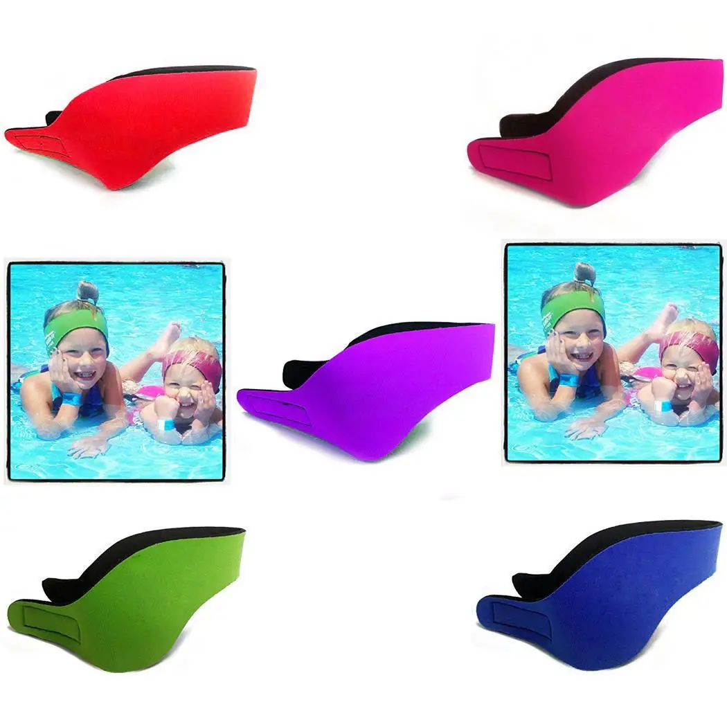 Adjustment Unisex Adult Kids Swimming Headband Bathing Yoga Waterproof Ear Band Hair Watersport Neoprene Blue | Спорт и развлечения