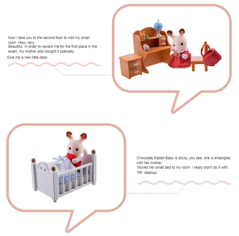Япония Sylvanian Families Набор кукольной мебели шоколадный кролик девичий игровой дом игрушки мебель серия