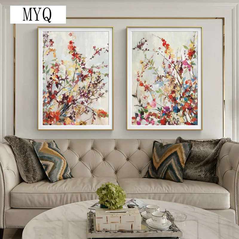 

Modern Canvas Abstract Painting Scandinavian Poster Wall Art Flowers Posters and Prints Elegant Poetry Modern Colorful Flower
