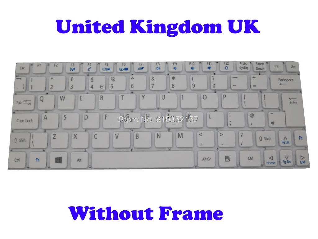 Клавиатура JP для ACER W510 W510P W511 W511P Япония Великобритания белый цвет без рамки