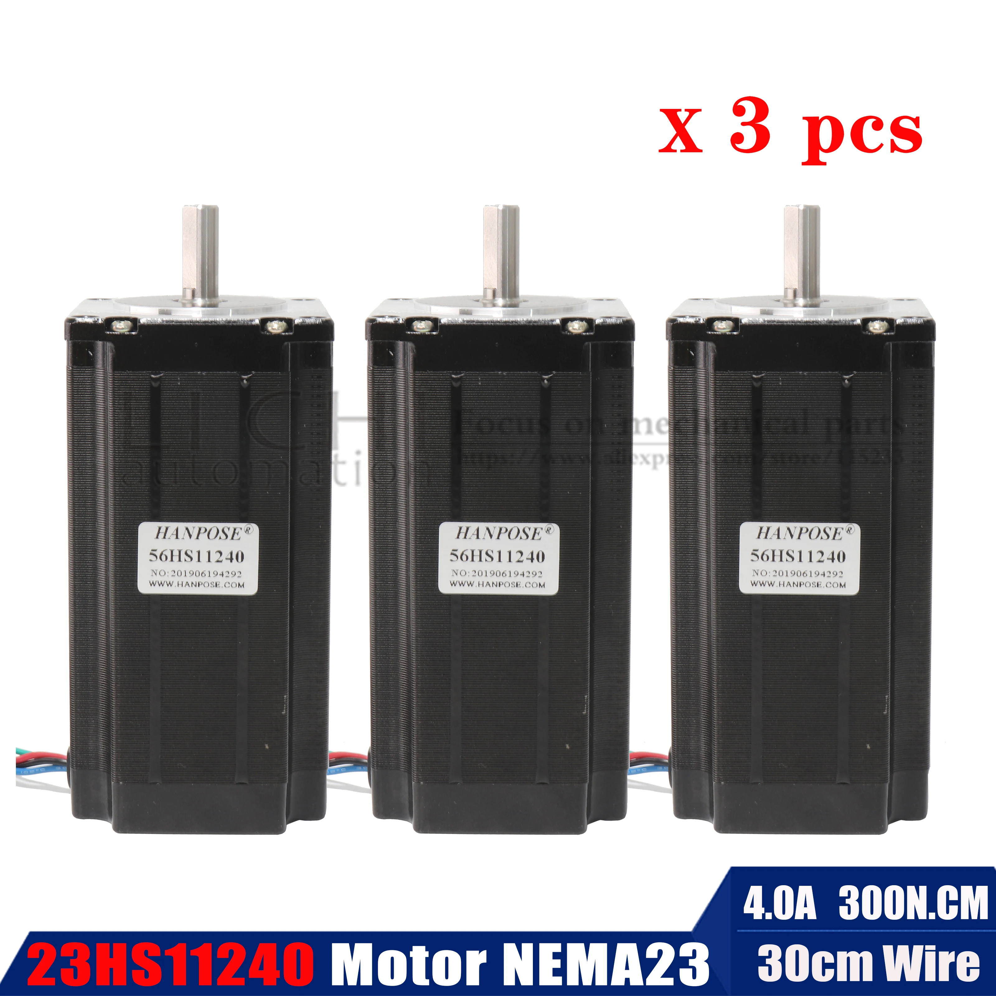 3 шт. NEMA 23 112 мм(4.0A, 300N. cm) 23HS11240 NEMA23 черный мотор для робота и ЧПУ Гравировальный фрезерный станок 3D принтер