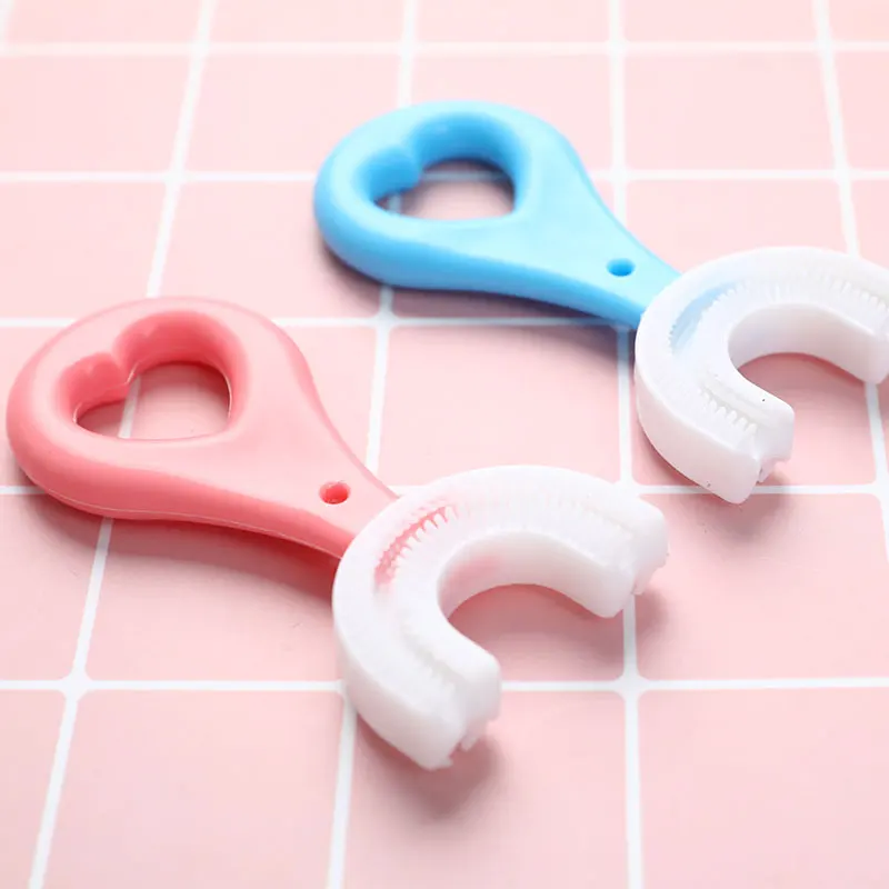 Детская зубная щетка для младенцев U-Силиконовая ручная Чистка рта с мультяшным