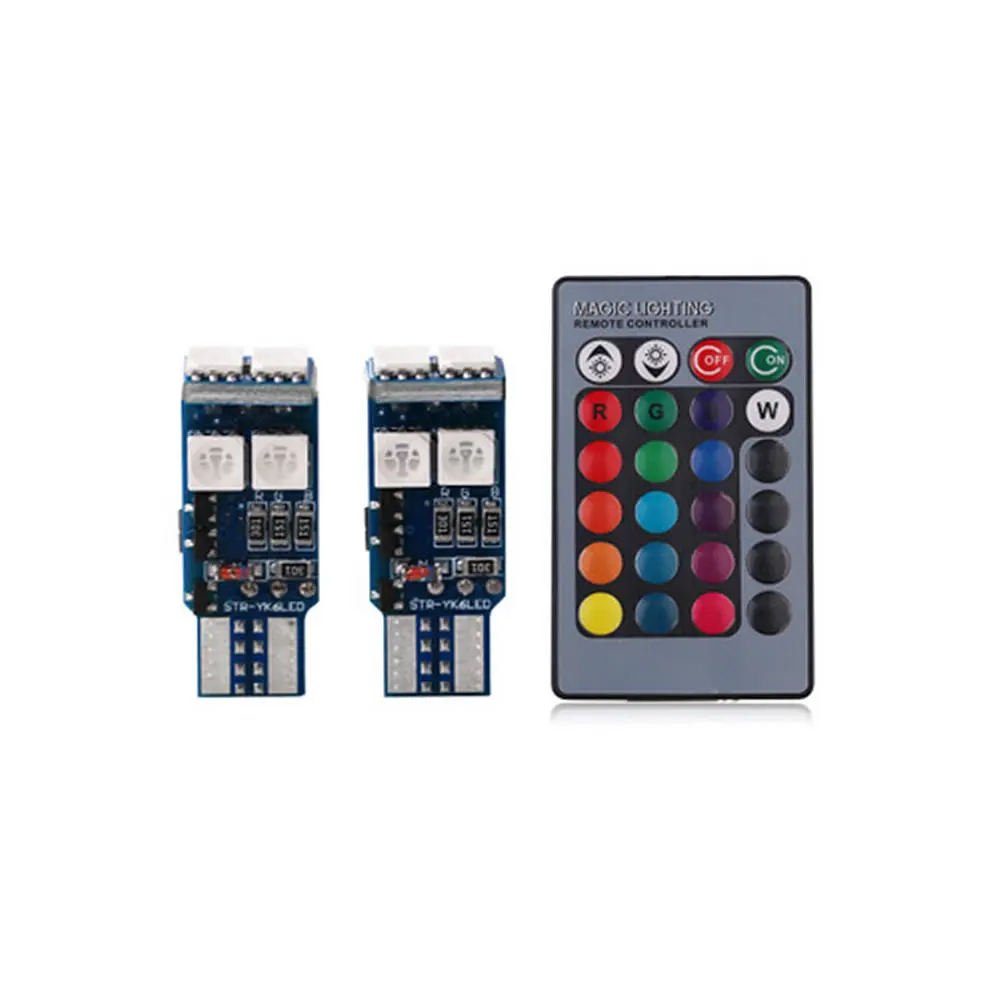 Универсальный T10 194 W5W 501 5050 6 SMD LED Canbus Ошибка интерьерные лампочки автомобиля RGB