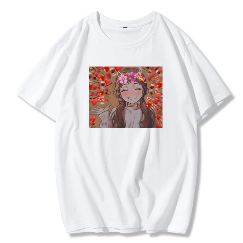 

LA154 Sommer T-Shirts Frauen Kurzarm Japanischen Cartoon Druck Weibliche T-shirt Brief Oansatz Punk Casual Tee Tops Ropa Mujer
