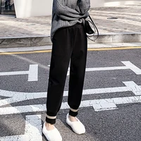 2021 new autumn and winter womens thickened loose casual harlan pants retro nine leggings