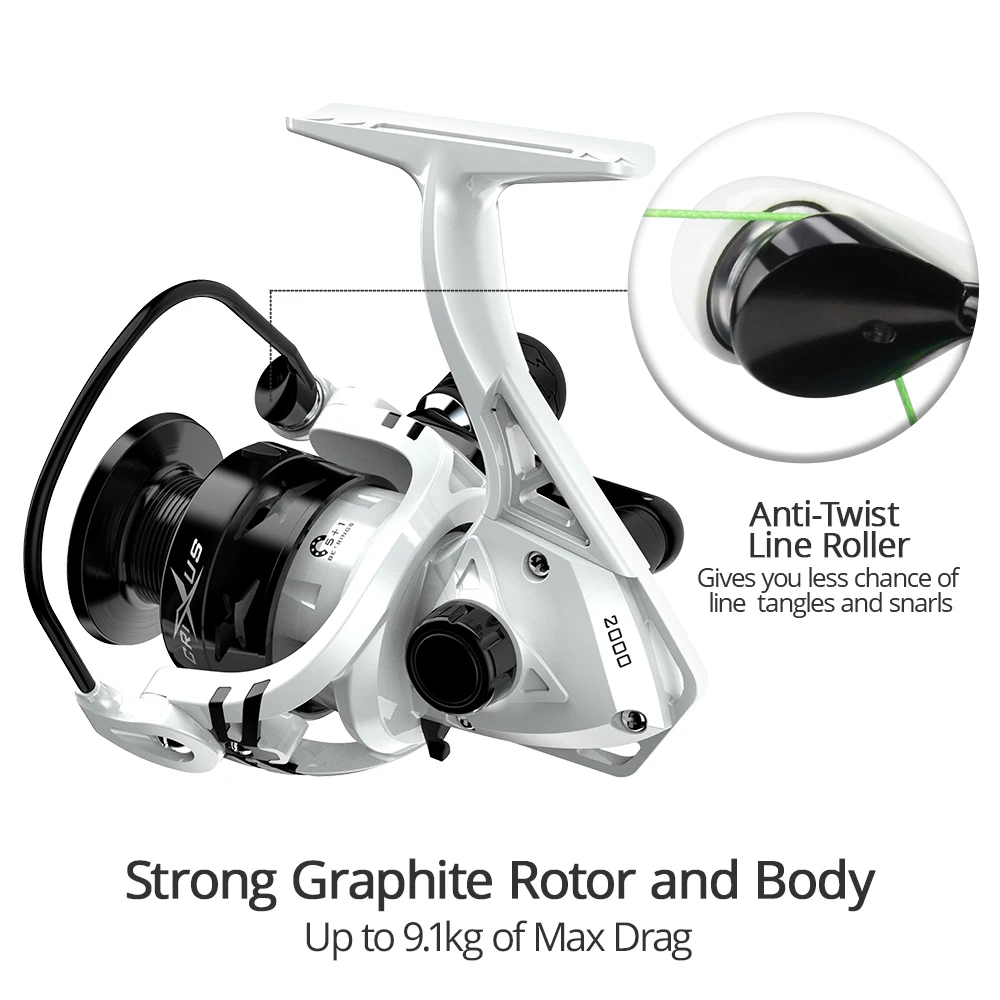 KastKing Crixus 9kg Max Drag Spinning Fishing Reel Graphite Body Carbon Fiber Washer 5.2:1/4.5:1 Gear Ratio Coil | Спорт и