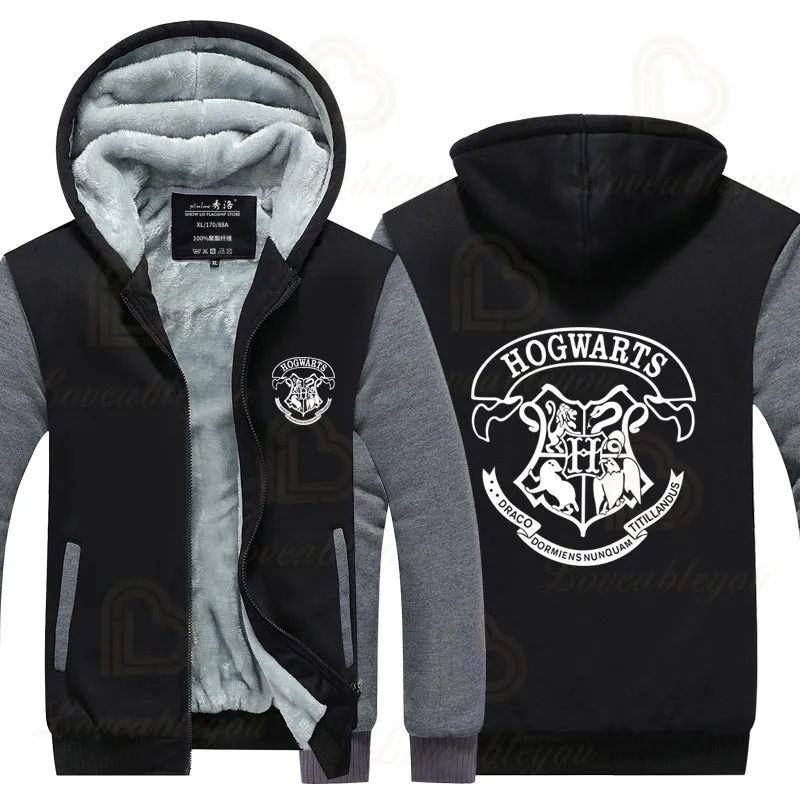 

Wizardry Harriy Style Cosplay Costume Hoodies Autumn Tracksuit Sweatshirt Men's Sport Noctilucous Winter Collar Cap Zipper Hoody