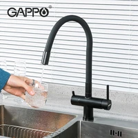 gappo black kitchen sink faucet filter drinking water mixer crane purification kitchen hot and cold mixer faucet tap waterfall