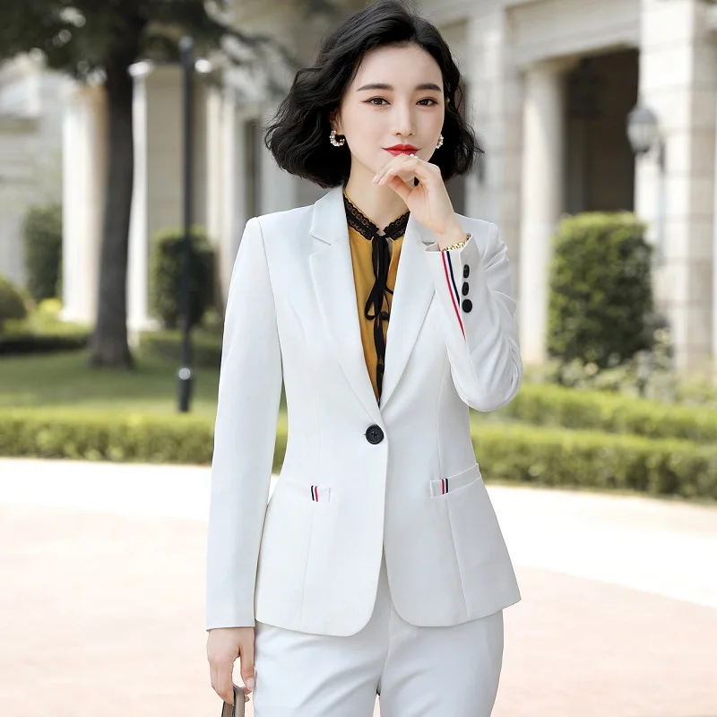 Женские костюмы облегающий осенний пиджак и брюки комплект из 2 предметов