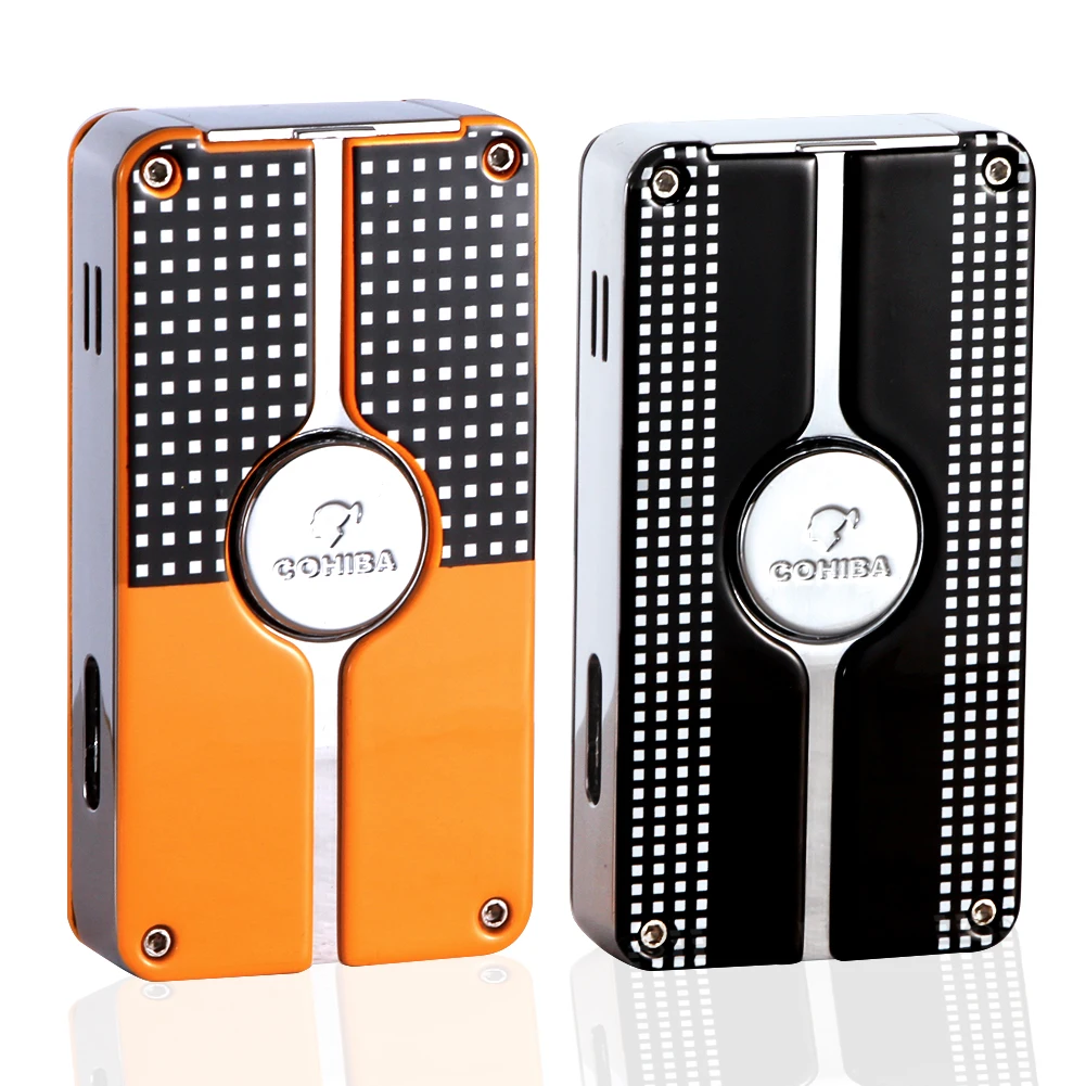 Зажигалка COHIBA газовая Бутановая с фонарь ками зажигалка для сигар дыроколом
