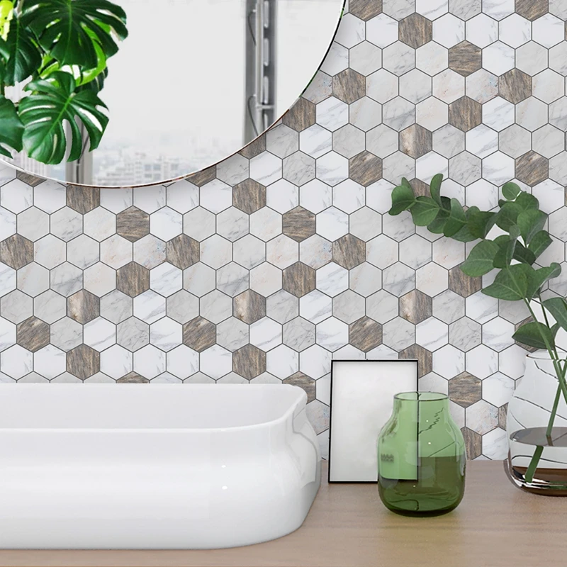 10 шт./компл. Геометрическая мраморная текстура стикер для настенной плитки