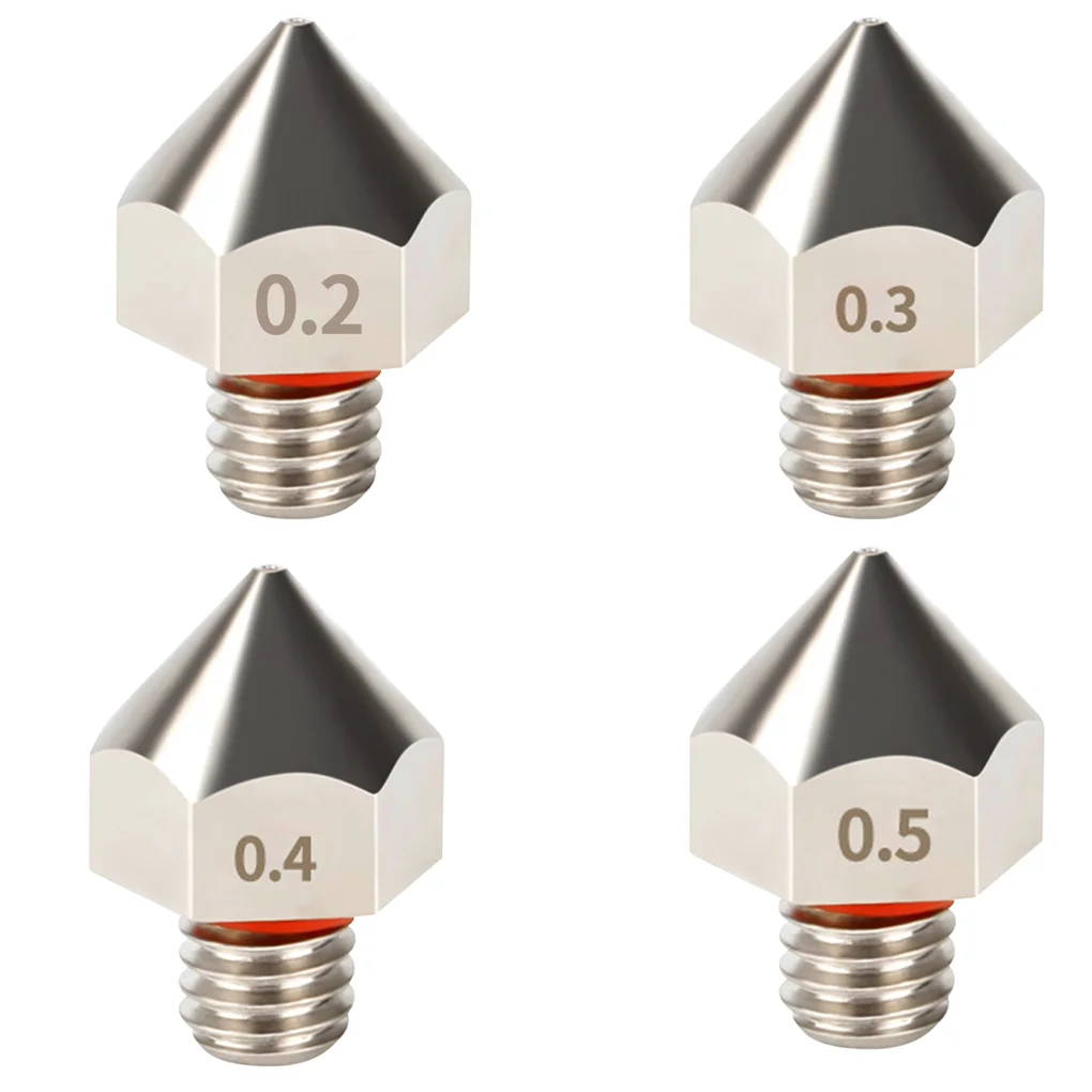 

4PCS MK8 Brass Nozzle 0.2MM 0.3MM 0.4MM 0.5MM Extruder Print Head Nozzle For 1.75MM CR10 CR10S Ender-3 3D Printer Accessories