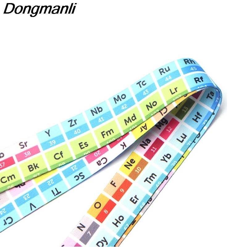 P3801 Dongmanli The Periodic Table Lanyard Badge ID Lanyards/ Mobile Phone Rope/ Key Lanyard Neck Straps Necklace