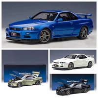 autoart 118 nissan skyline gtr r34 jdm collection edition resin metal diecast model race car ornaments toys