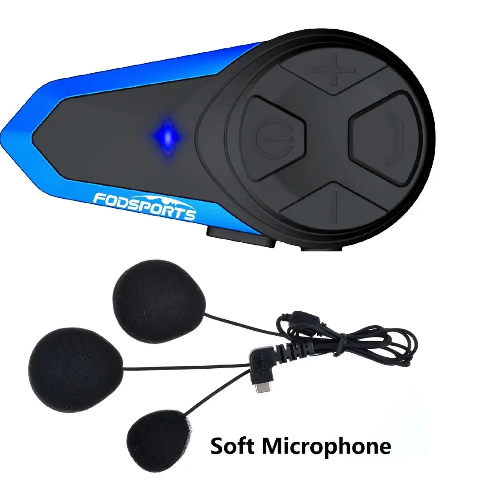 For Full Face Helmet Fodsports BT-S3 moto rcycle шлем домофон 1000 м беспроводной bluetooth гарнитура Водонепроницаемый BT interphone intercomunicador moto FM - Цвет: For Full Face Helmet