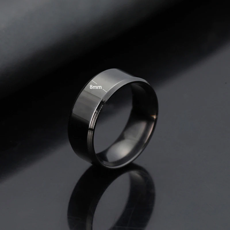 Мужское черное титановое кольцо из нержавеющей стали|Кольца для помолвки| |