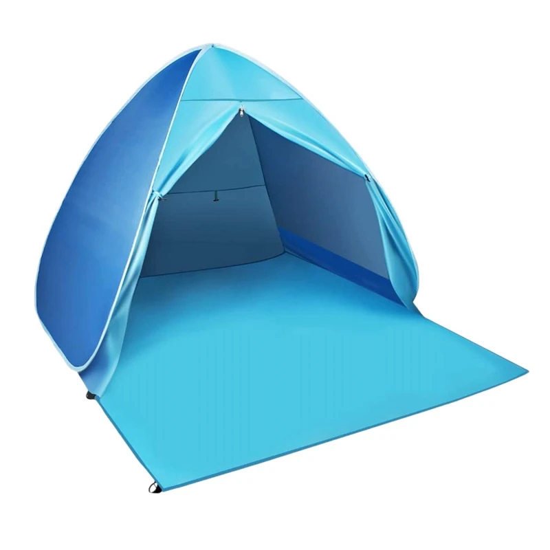 

Палатка Пляжная с дверной занавеской UPF 50 + защита от ветра, портативный солнцезащитный укрытие для кемпинга на открытом воздухе на 2-3 челове...