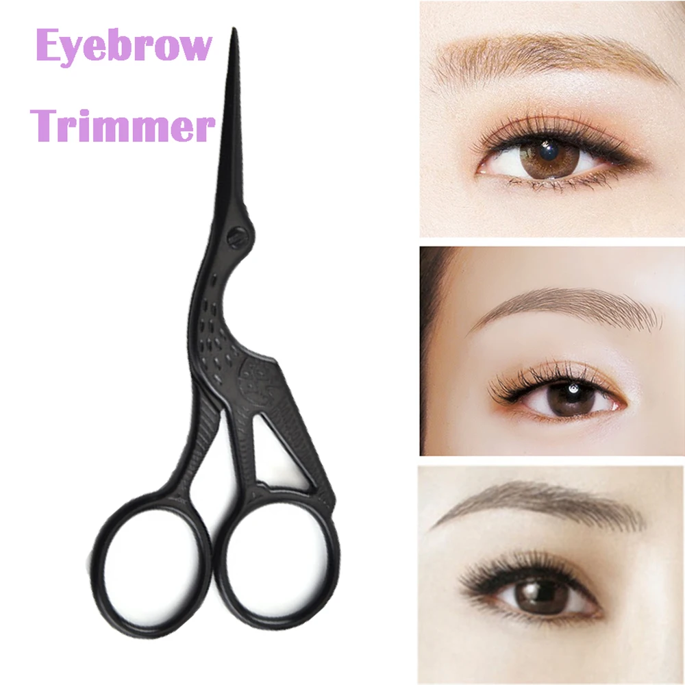 Ножницы для бровей из нержавеющей стали черный нож стрижки триммер удаления